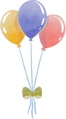 Watercolor Cute Birthday Balloons